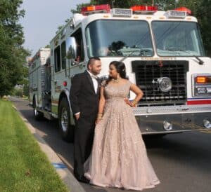 Fire truck Indian Wedding